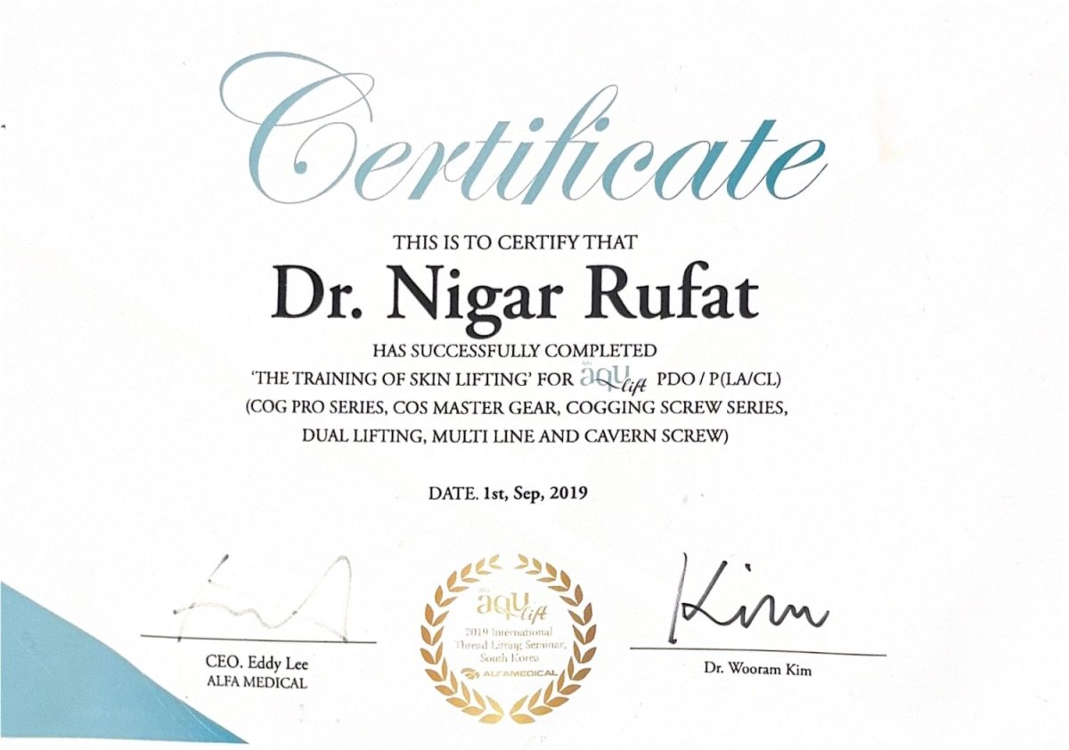 AQU Lift – PDO ip lifting təlimi (Cənubi Koreya) – Dr. Nigar Rüfət