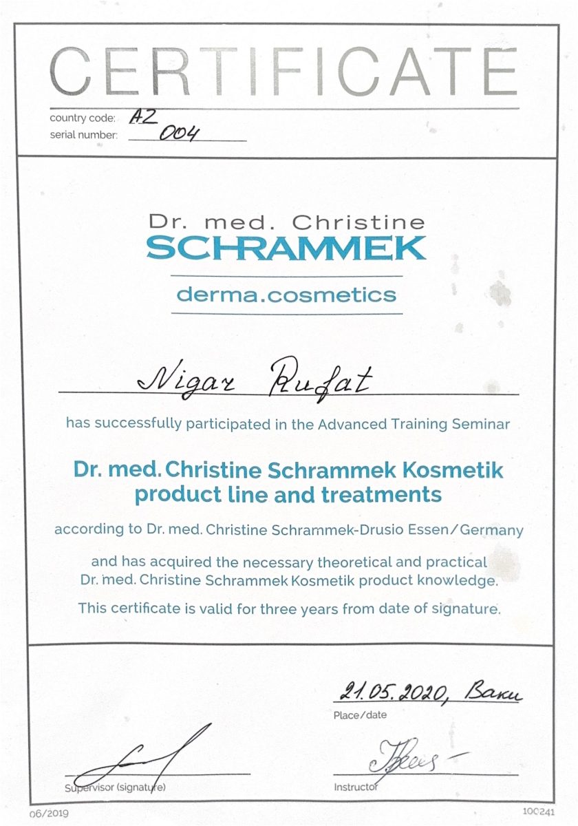 Dr. Christine Schrammek – derma.cosmetics məhsul xətti təlimi – Dr. Nigar Rüfət