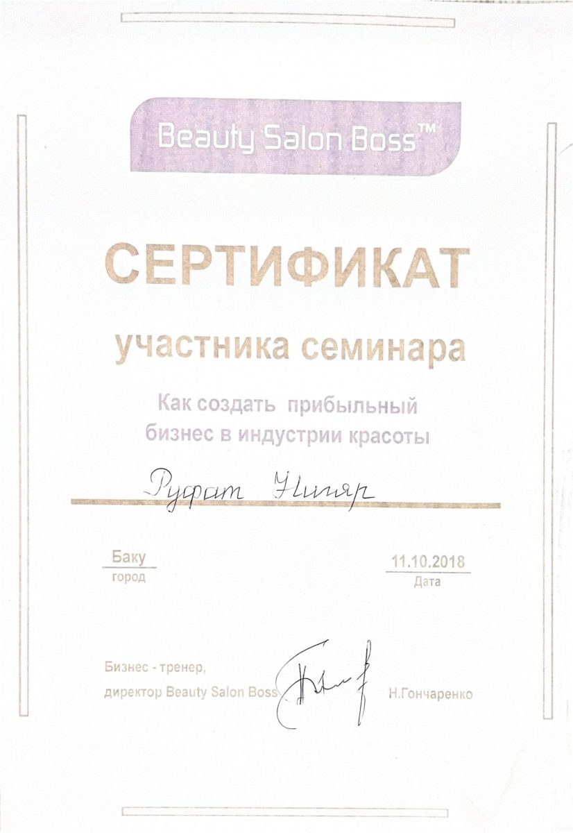 Beauty Salon Boss – gözəllik biznesi semineri – Dr. Nigar Rüfət
