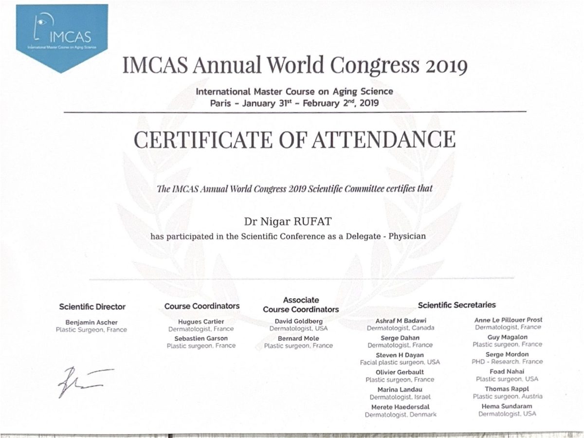 IMCAS Dünya Konqresi 2019 – Paris – Dr. Nigar Rüfət