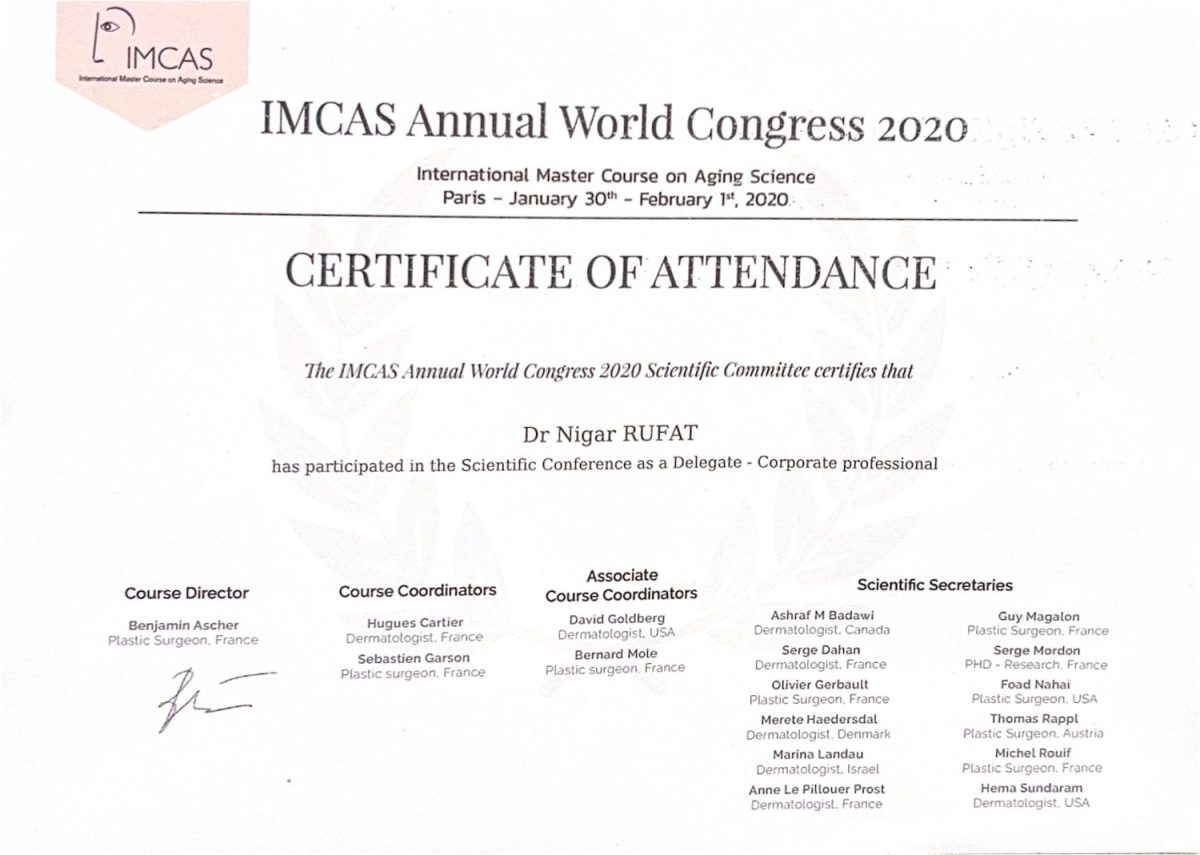 IMCAS Dünya Konqresi 2020 – Paris – Dr. Nigar Rüfət