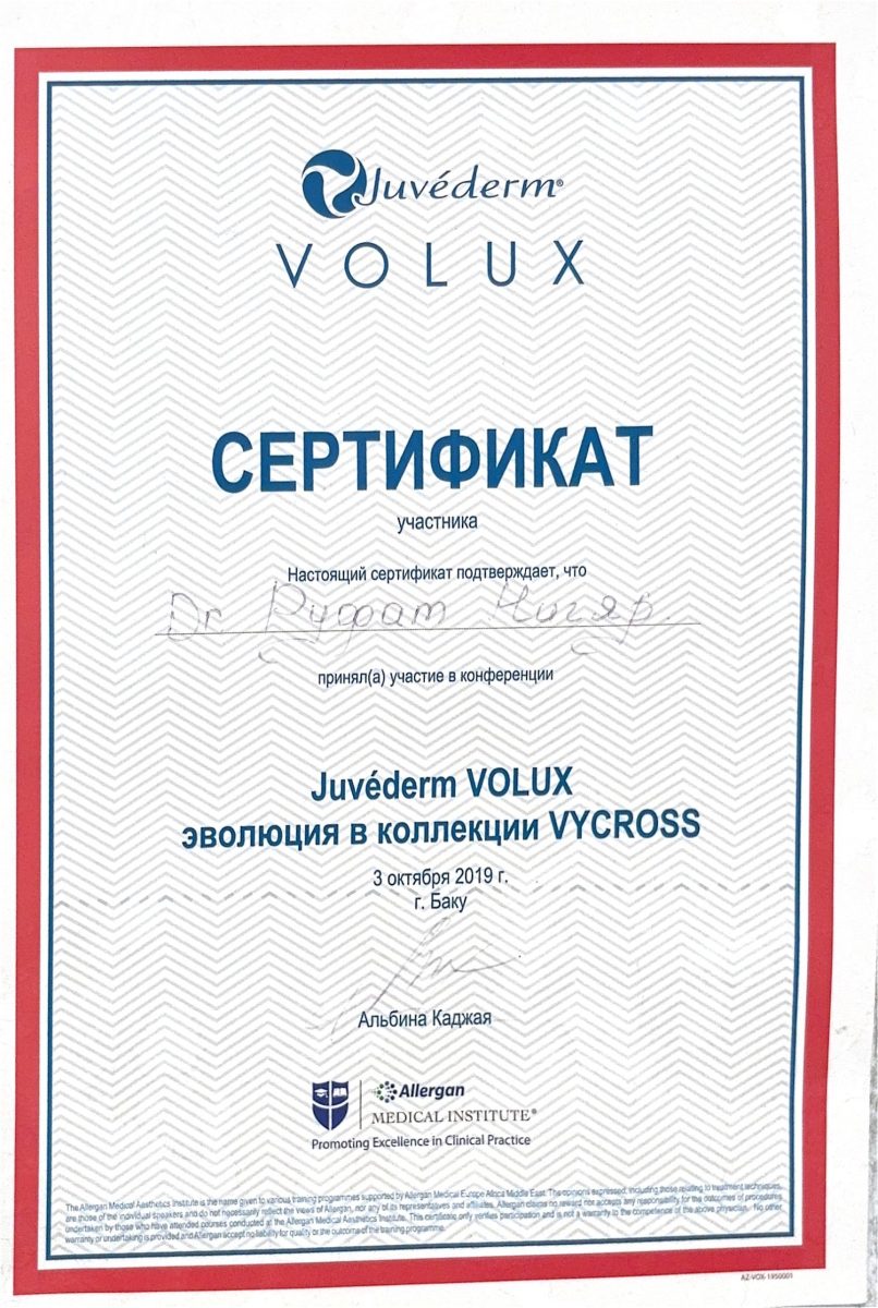 Juvéderm Volux (Allergan Medical Institute) – VYCROSS konfransı – Dr. Nigar Rüfət