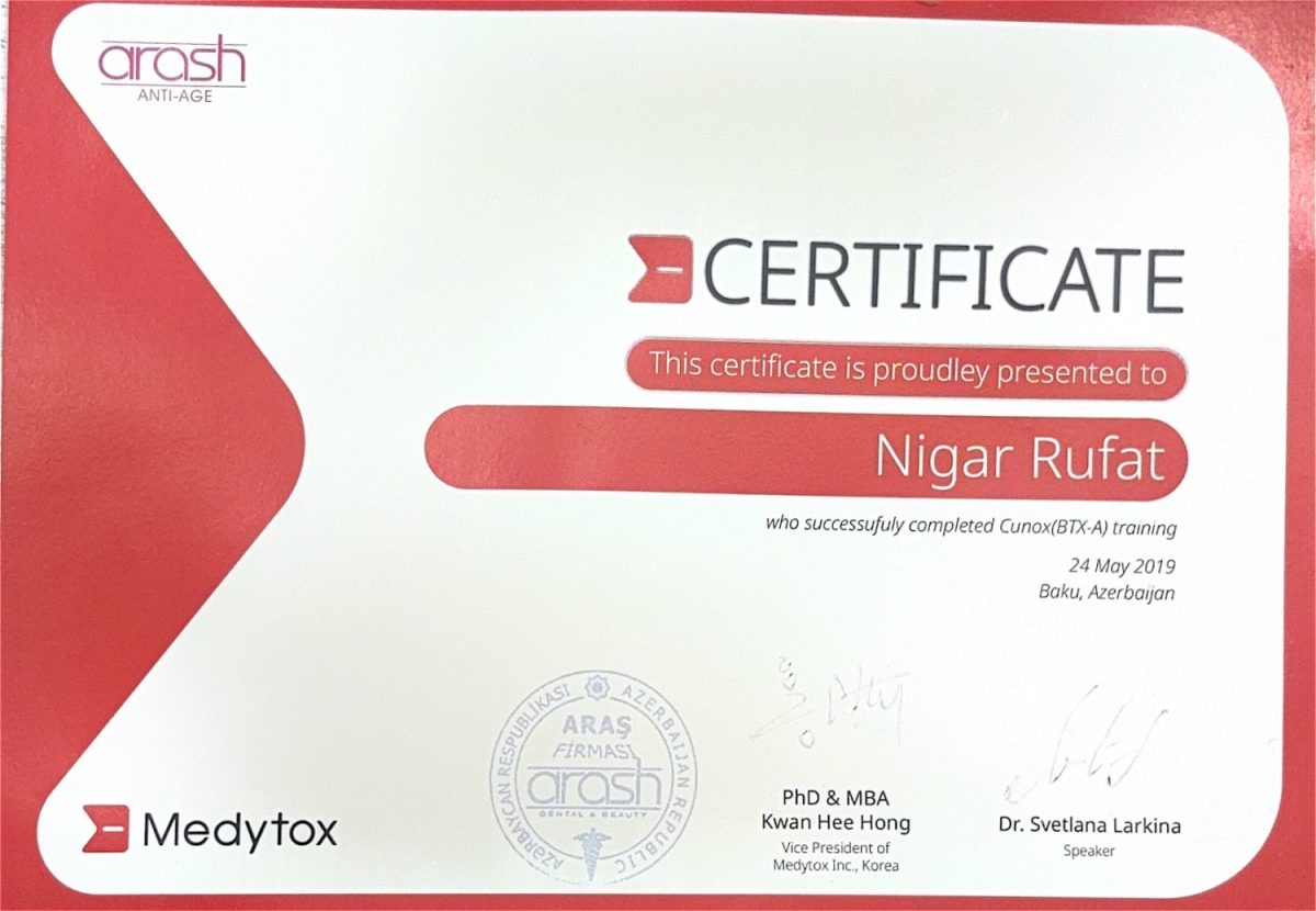 Medytox – Cunox (BTX-A) botulinoterapiya təlimi – Dr. Nigar Rüfət