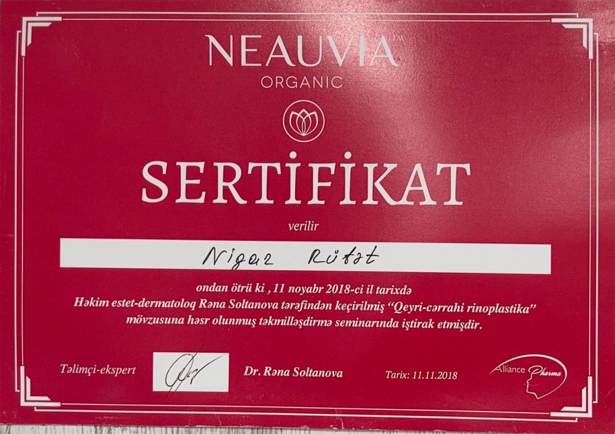 Neauvia Organic – "Qeyri-cərrahi rinoplastika" seminarı – Dr. Nigar Rüfət